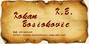 Kokan Bosioković vizit kartica